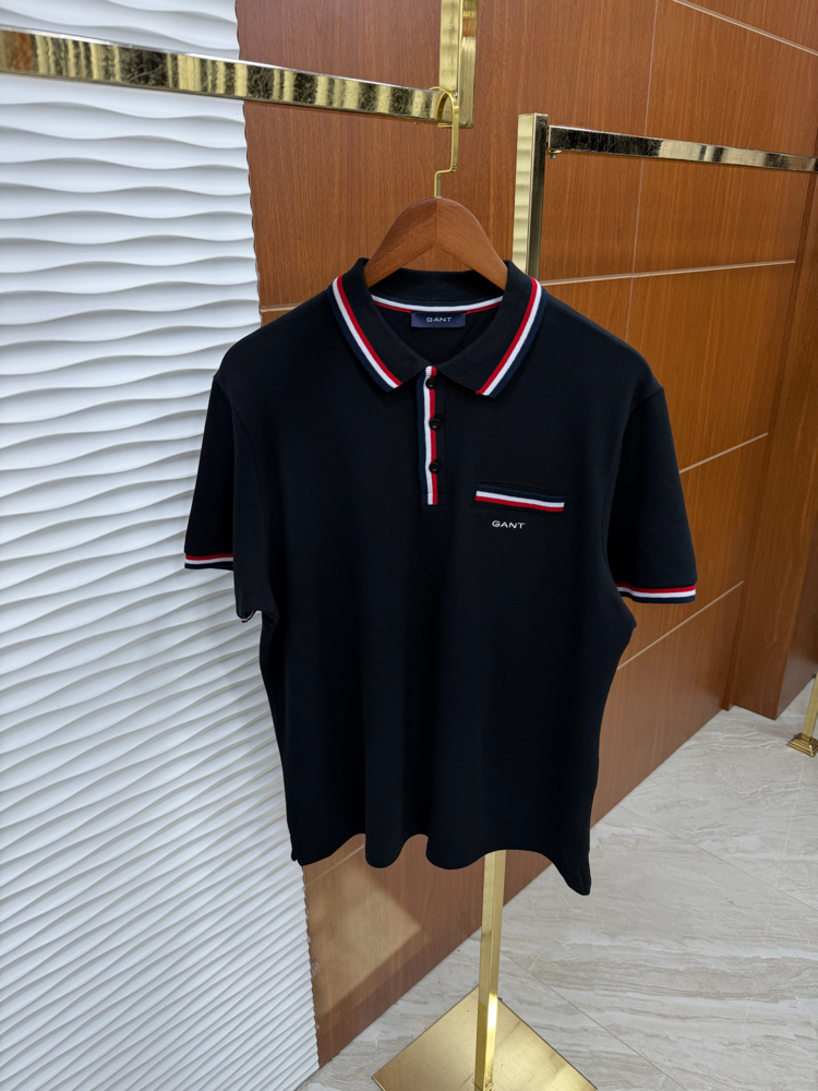Gant Çizgili Siyah Polo Yaka