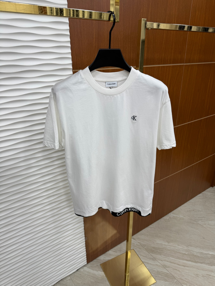 Calvin Klein Bel Baskılı 2 İthal Beyaz Tişört