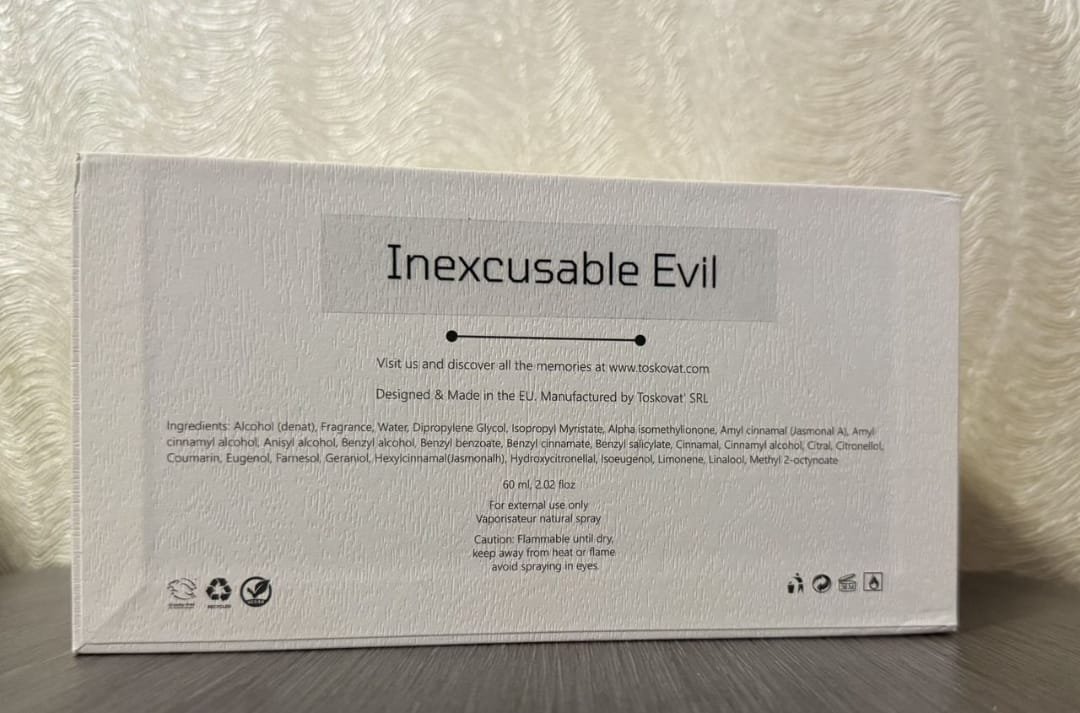 toskovat inexcusable evil 10 ml ( sold out bir sanat parfümüdür)
