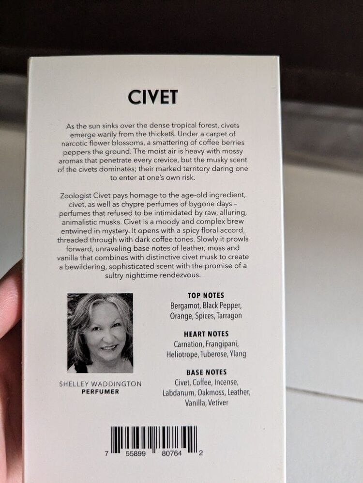 zoologist civet extrait de parfum 10 ml 