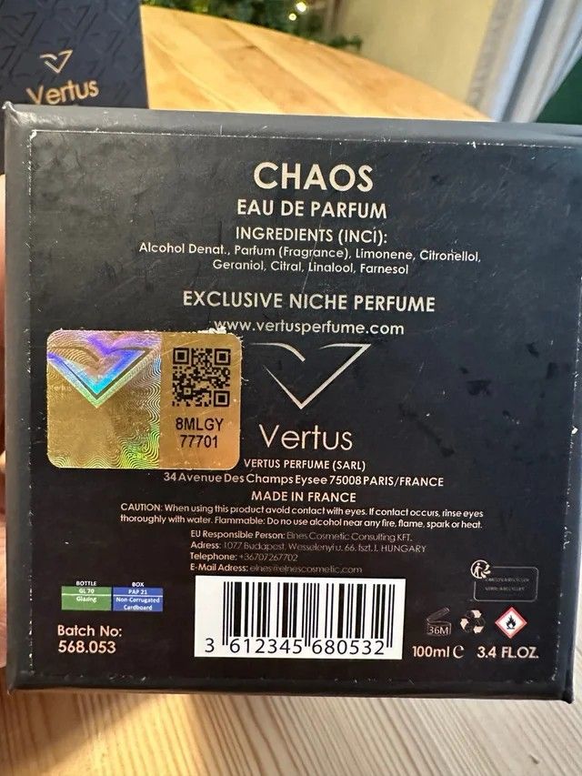 vertus chaos edp 10 ml 