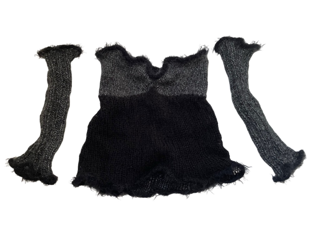fuzz strapless top & arm warmers (S-M)