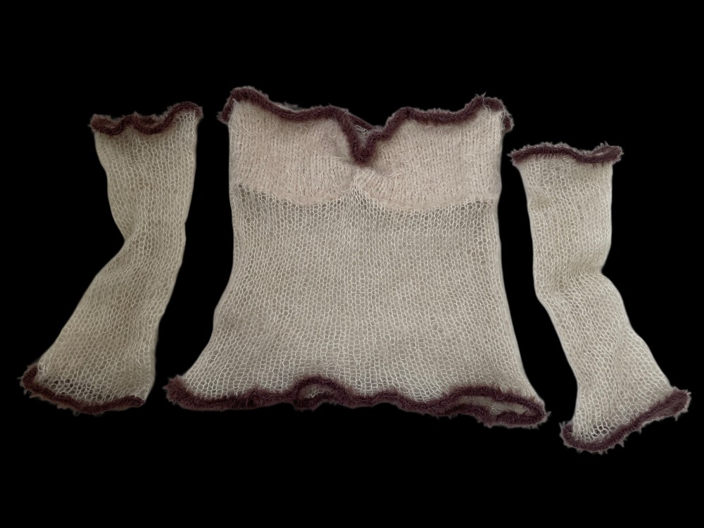 fuzz strapless top & arm warmers (S-M)