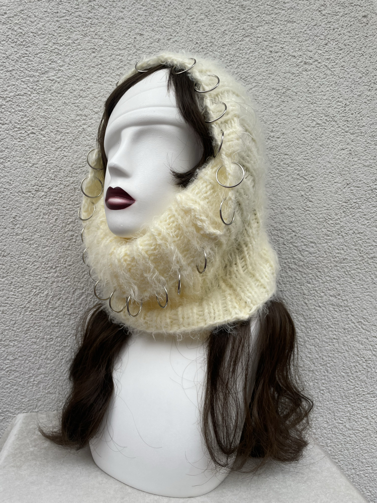 hood with silver rings