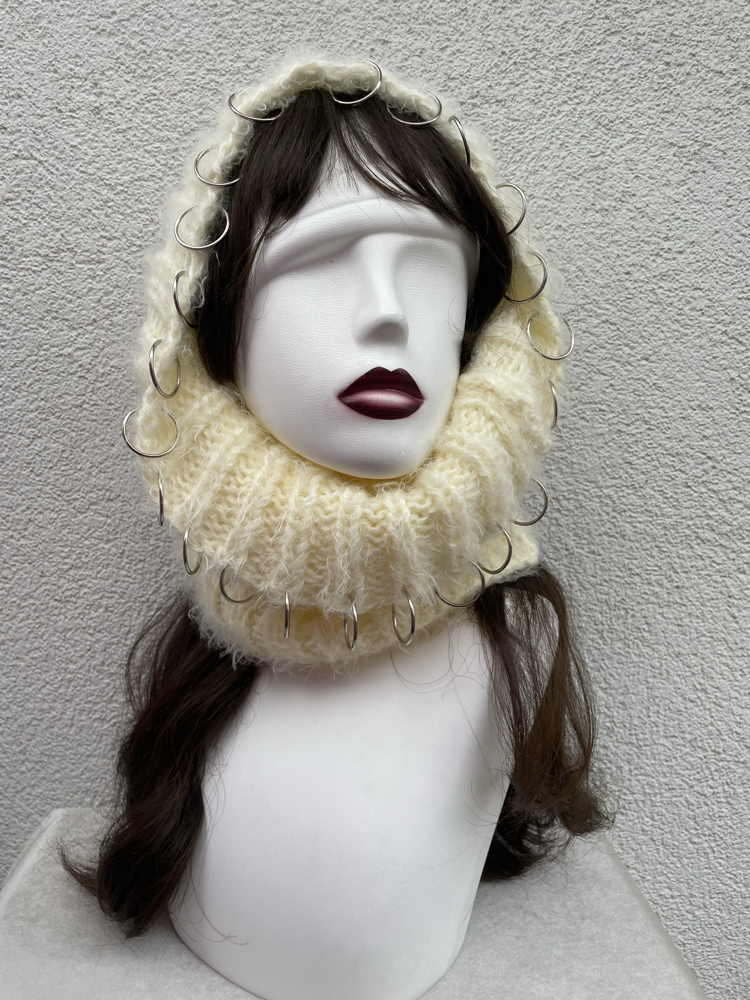 hood with silver rings