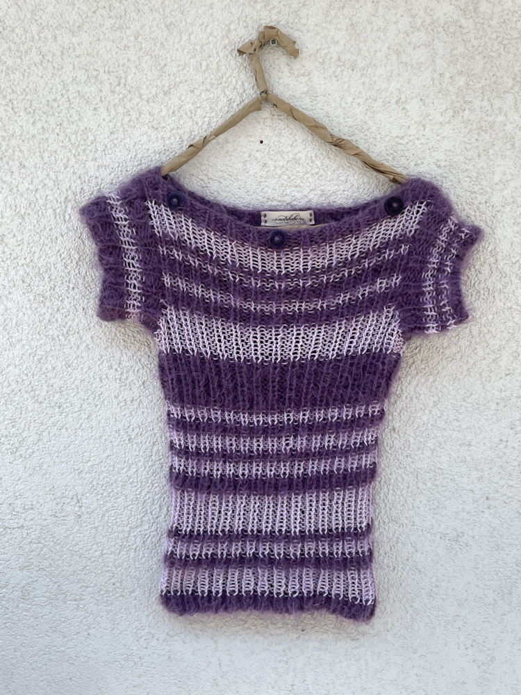 striped lilac buttoned up top (S-M)