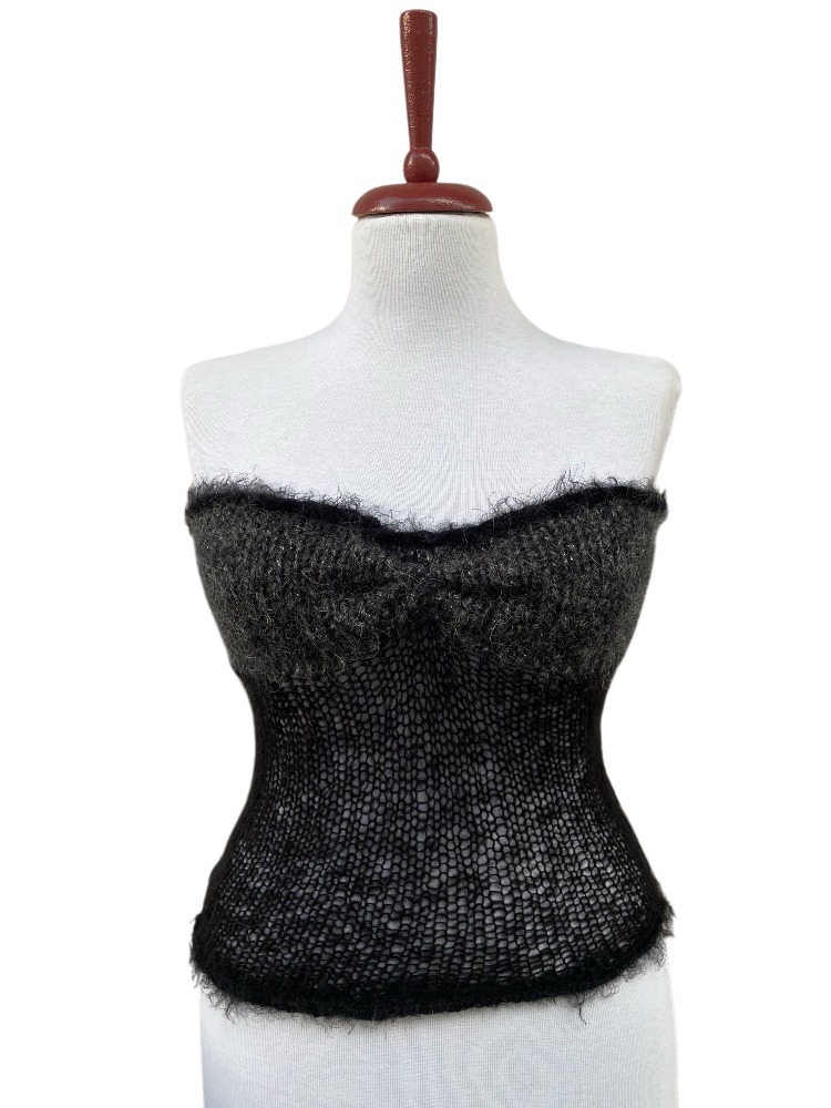 fuzz strapless top & arm warmers (S-M)