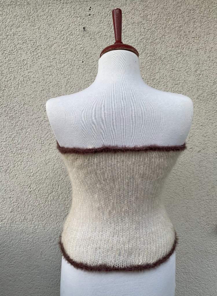 fuzz strapless top & arm warmers (S-M)