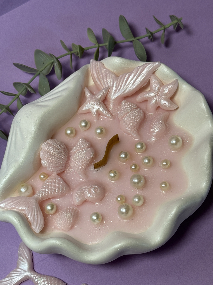 Pembe Kuvars İstiridye Mum