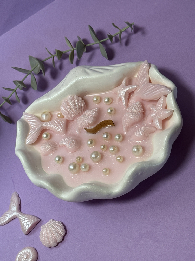 Pembe Kuvars İstiridye Mum