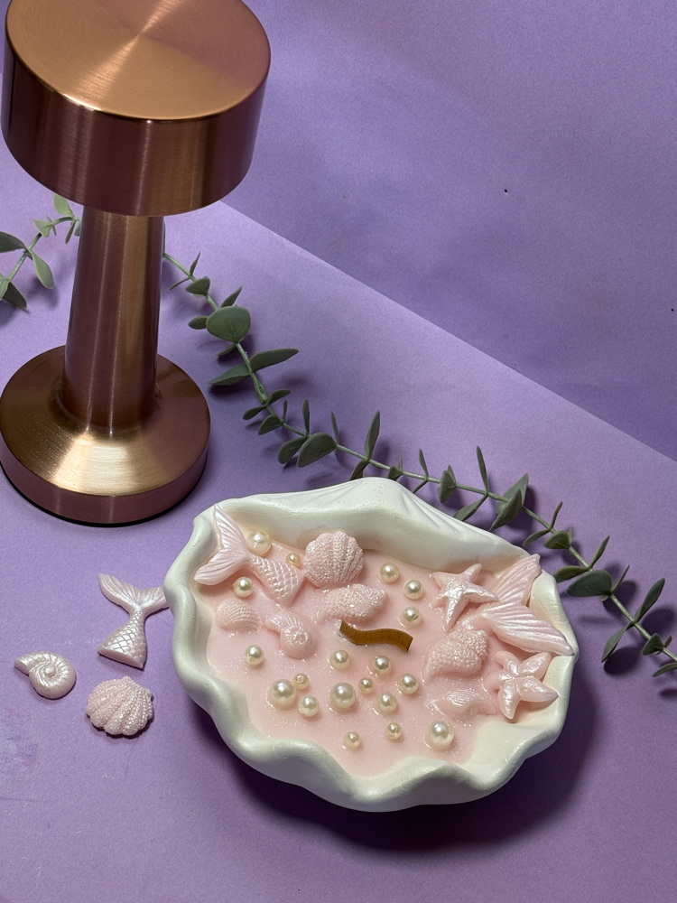 Pembe Kuvars İstiridye Mum