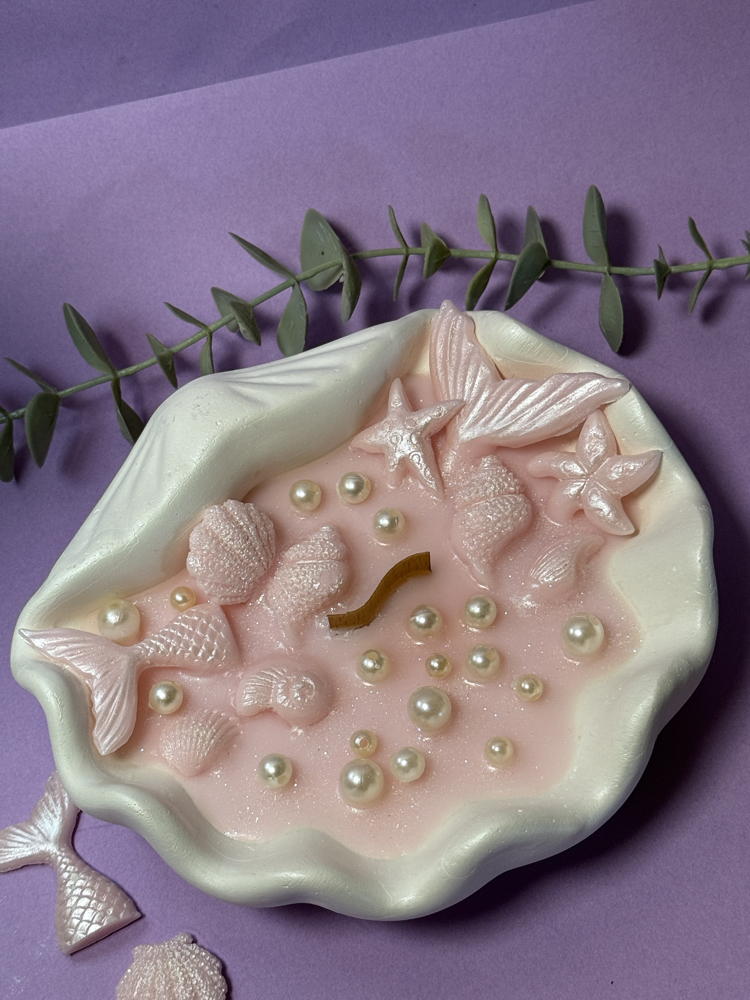 Pembe Kuvars İstiridye Mum