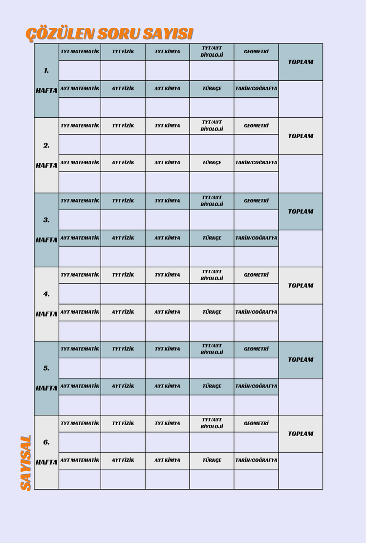 Hedef Üniversite Sayısal Öğrencileri için Planlama Defteri-Benim Hikayem
