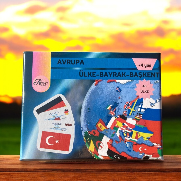 Avrupa Ülkeleri-Harita-Bayrak-Başkent Kartları