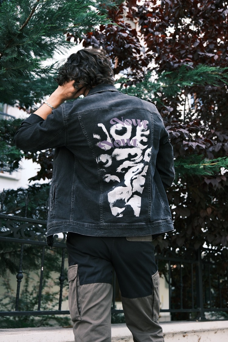 "The back of an eye" Custom Jean Jacket