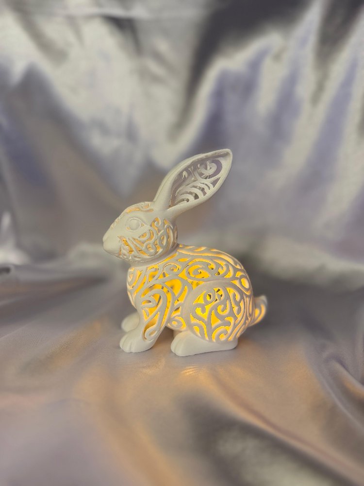 Işıklı Tavşan Biblo | Tealight LED Dekor