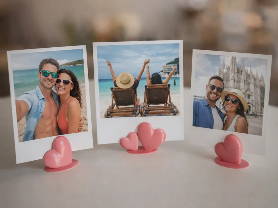 Kalp Fotoğraf & Not Standı – 3’lü Set