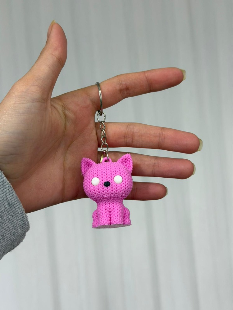 Örgü Görünümlü Kedi Anahtarlık