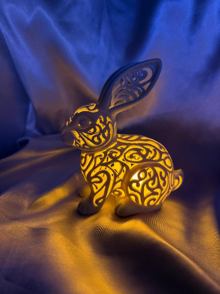 Işıklı Tavşan Biblo | Tealight LED Dekor