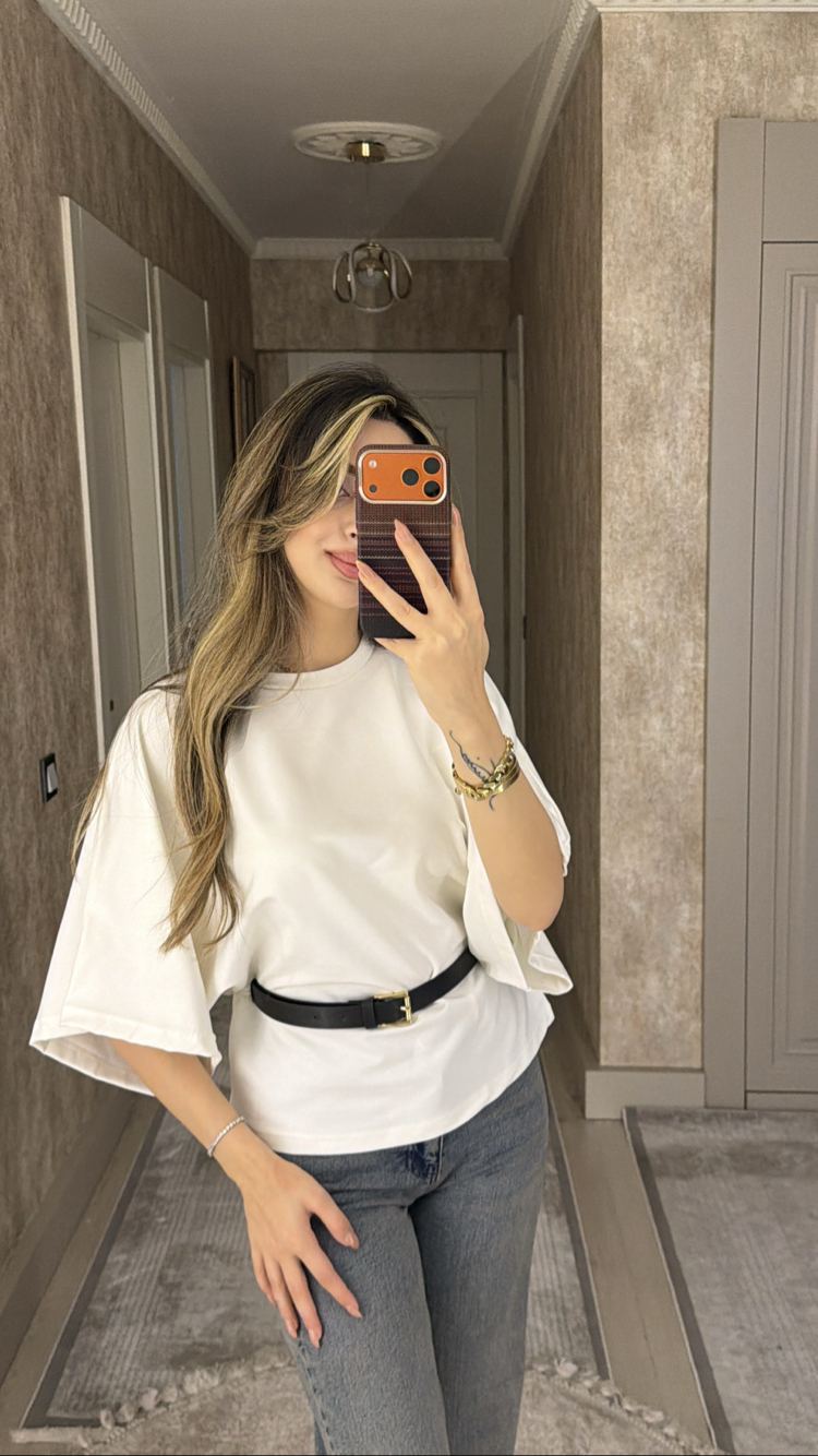 Kemer detaylı bluz