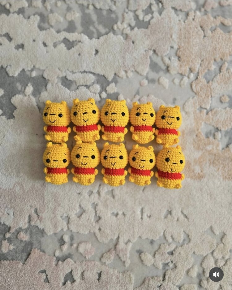 10 adet pooh minigurumi