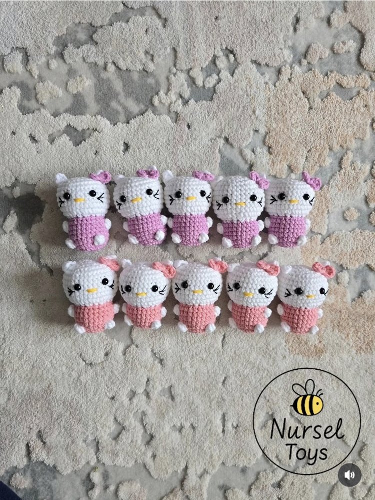 10 adet hello kitty minigurumi