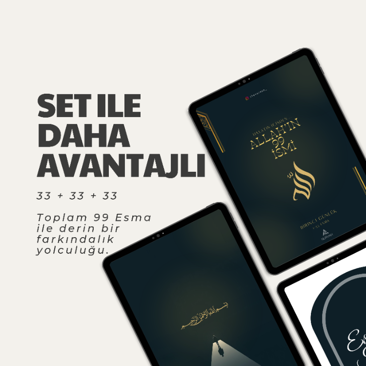 99 Esma Günlüğü – Manevi Tefekkür ve Yazma Günlüğü | 3'lü Set