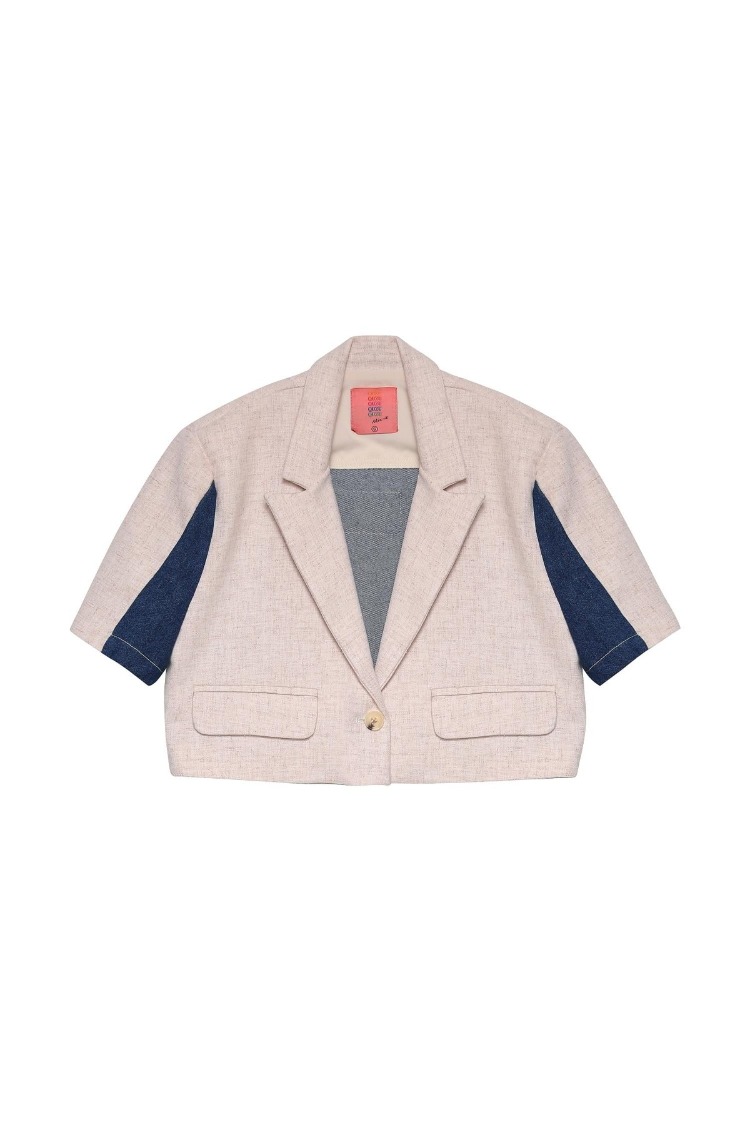 Kot Detaylı Crop Ceket