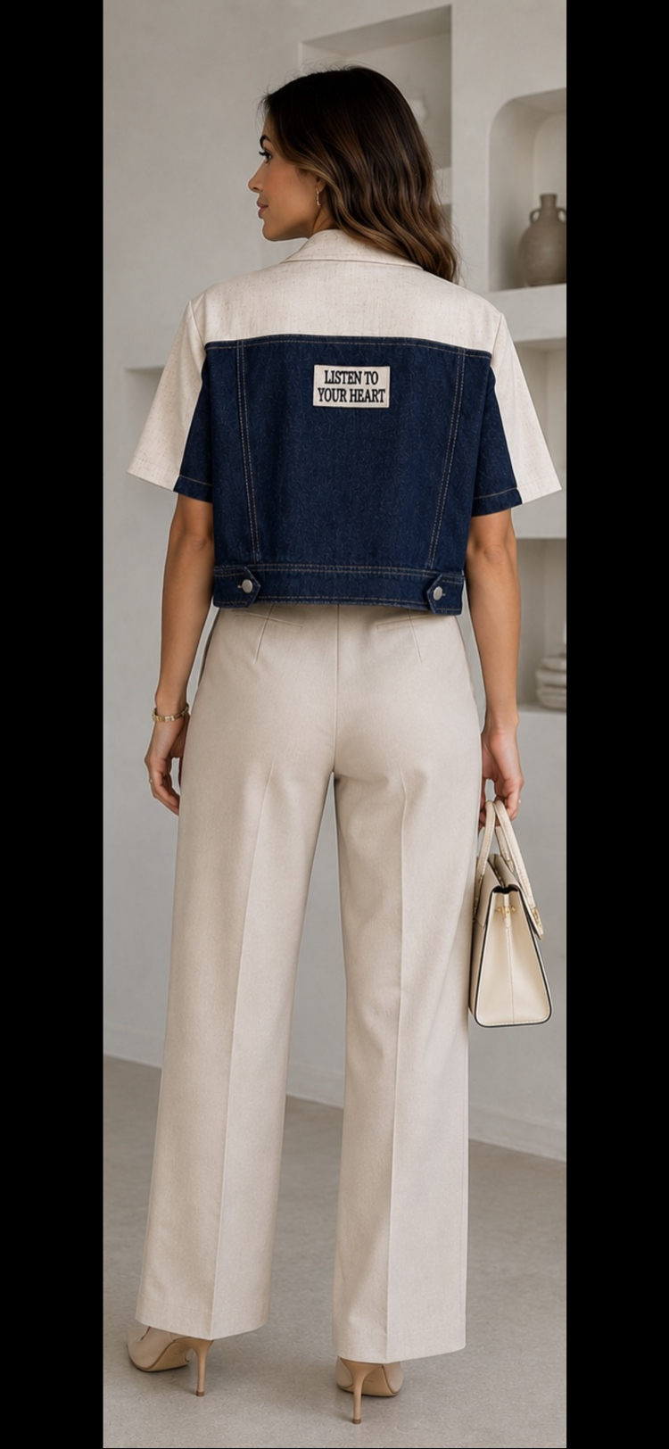 Kot Detaylı Crop Ceket