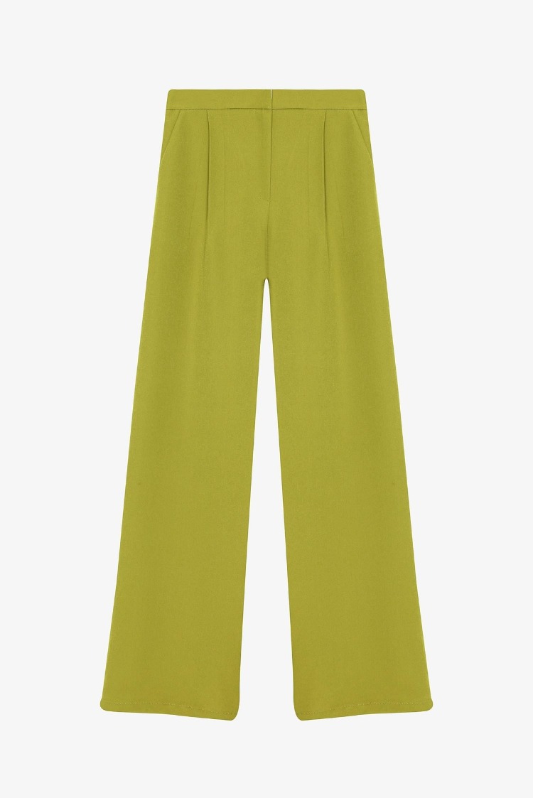 Bol Paça Kumaş Pantolon Olive