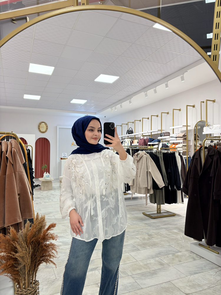 İthal Taşlı Kapüşonlu Gömlek(ceket)