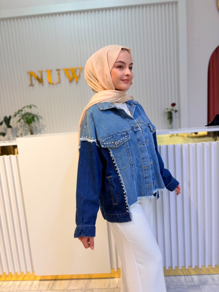 Yeni Sezon Taş Detay Kot Ceket (NU165)