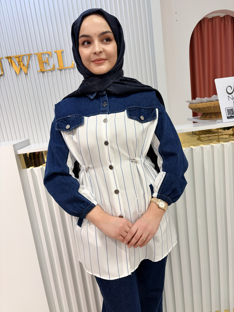 Çizgili Kot Takım (NU234)