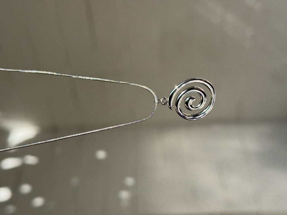 Spiral kolye silver l Çelik