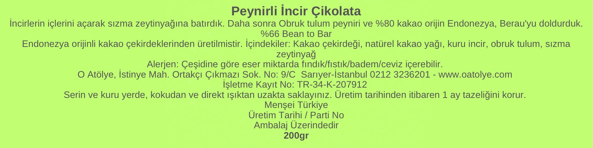 Peynirli İncir Çikolata - 200gr Kutu 