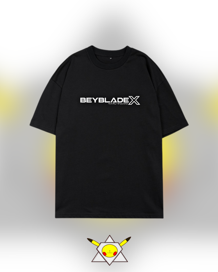 Beyblade X siyah oversize tişört