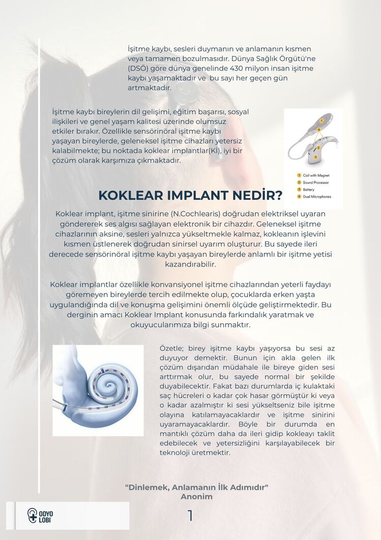 ODYOLOBİ | Koklear Implant Dergisi Sayı 01