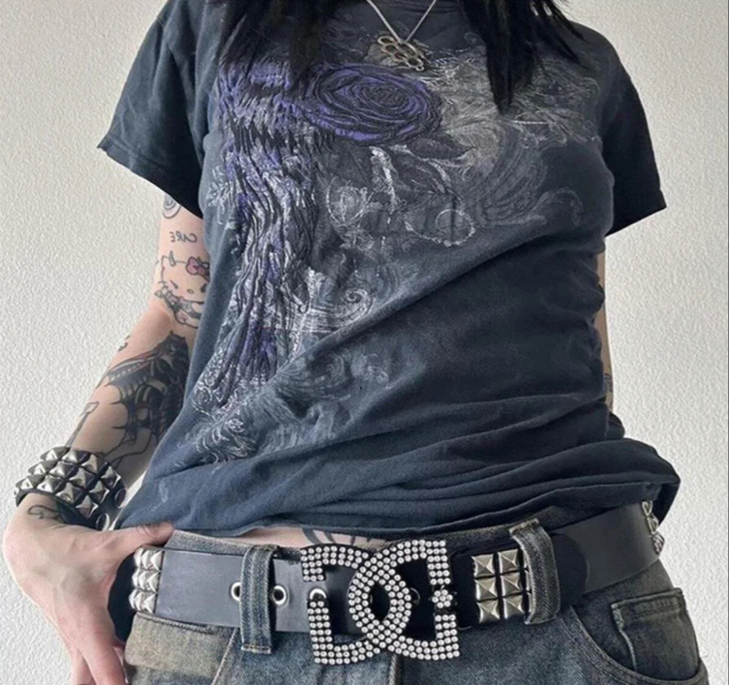 Füme Purple rose gothic Cyber Grunge unisex t-shirt