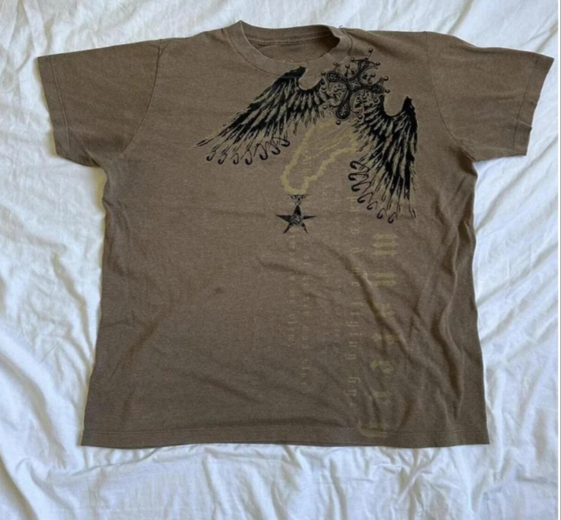 Açık kahverengi retro redemption cross cyber Grunge unisex t-shirt