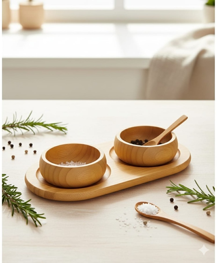 Bambu 2 Alanlı Oval Altlık- Minimalist ve Çok Yönlü Oval Altlık