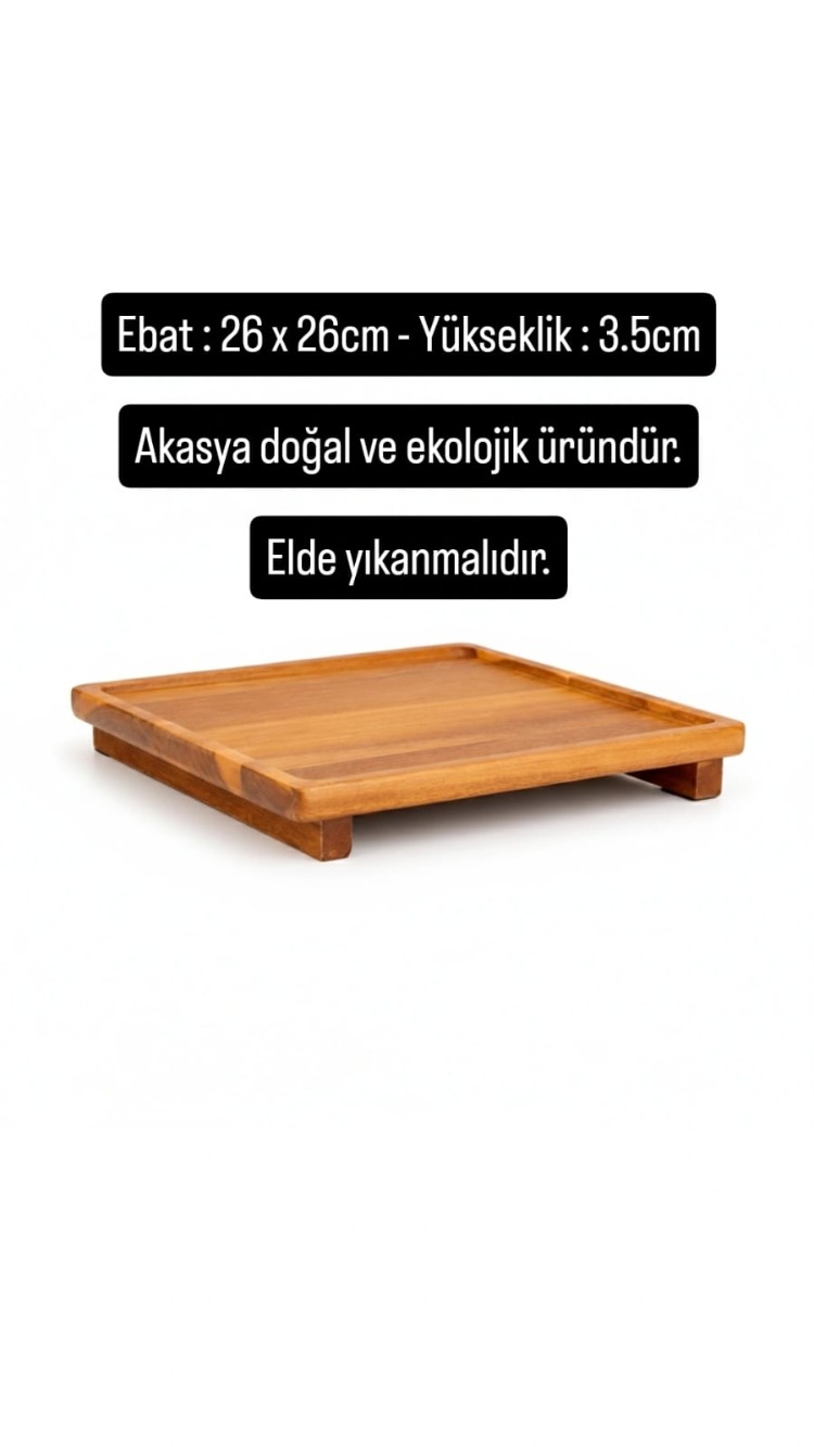 Mien Akasya Sunum Standı Yükseltilmiş Tezgah Üstü Düzenleyici-Altlık