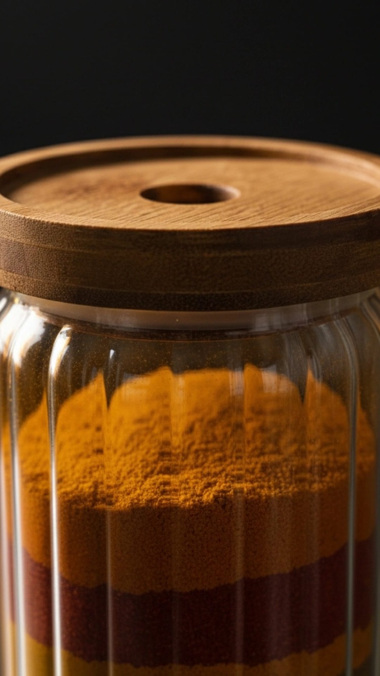 Balsa 1000 ml Akasya Kapaklı Cam Yuvarlak Kavanoz – Baharat & Erzak Saklama Kabı