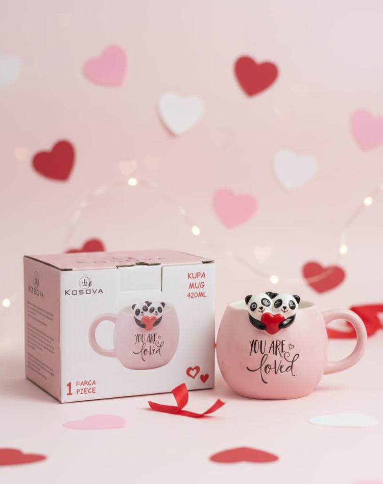 Kosova Panda Figürlü Kupa Bardak – Sevimli Tasarım Seramik Mug – Hediye Kupa