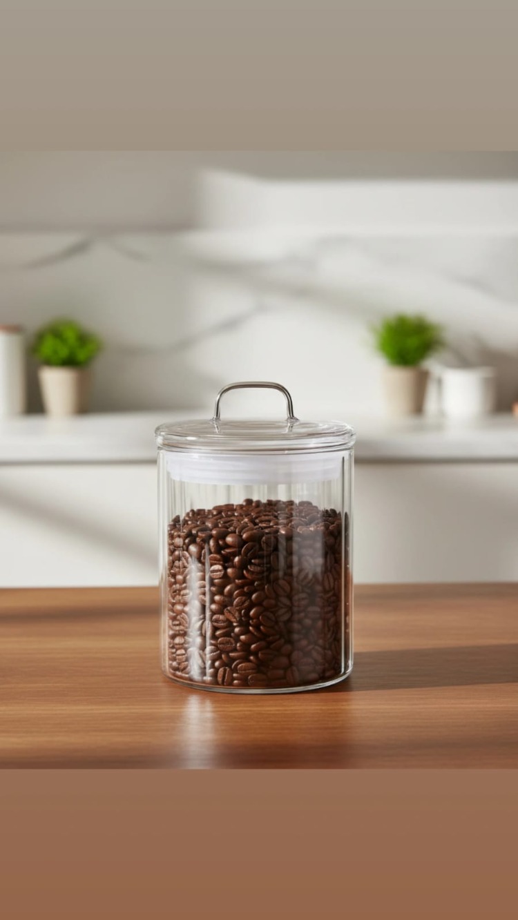 Mien 1000 ml Cam Kapaklı Kavanoz –Şeffaf Bakliyat, Baharat & Kuru Gıda Saklama Kabı