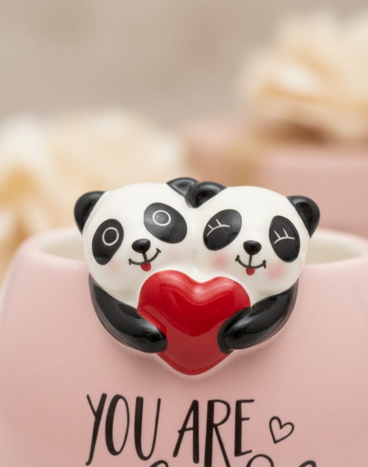 Kosova Panda Figürlü Kupa Bardak – Sevimli Tasarım Seramik Mug – Hediye Kupa