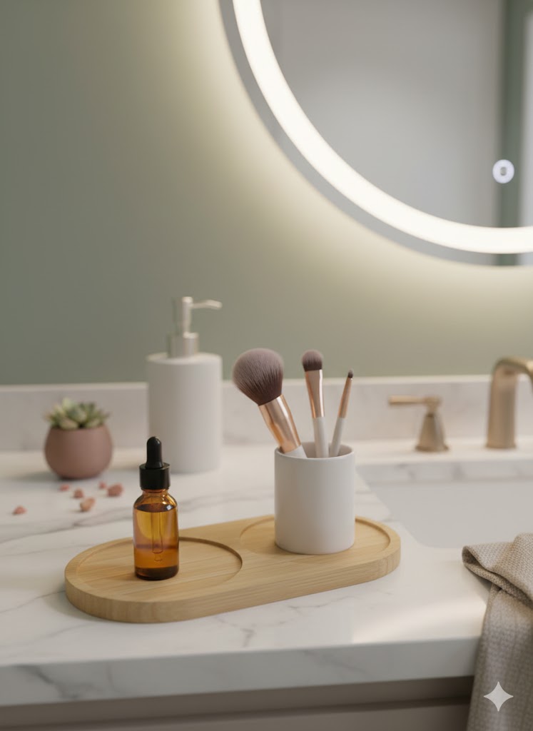 Bambu 2 Alanlı Oval Altlık- Minimalist ve Çok Yönlü Oval Altlık
