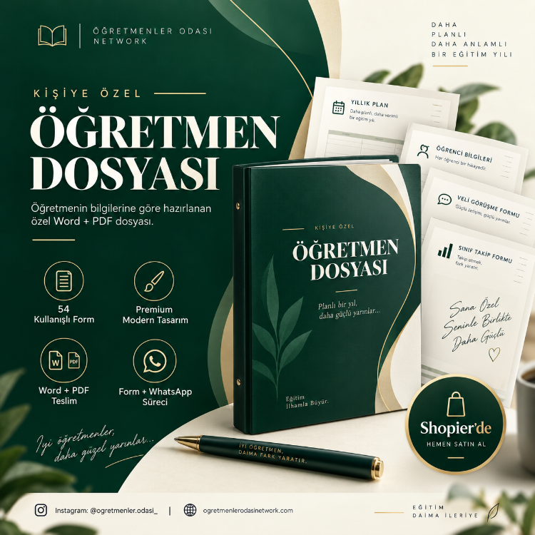 Kişiye Özel Öğretmen Dosyası | Premium Word + PDF