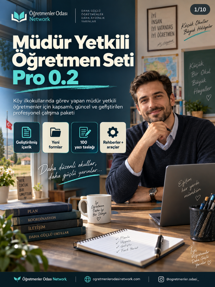 İLKOKUL MÜDÜR YETKİLİ ÖĞRETMEN FULL SET