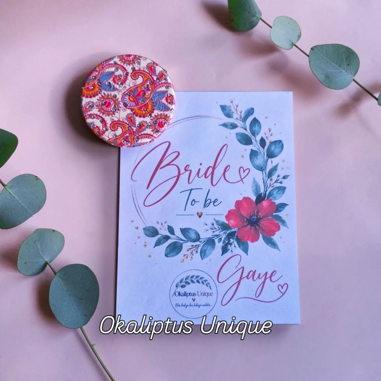 Kişiye Özel Bride to Be Çift Taraflı Cep Aynası