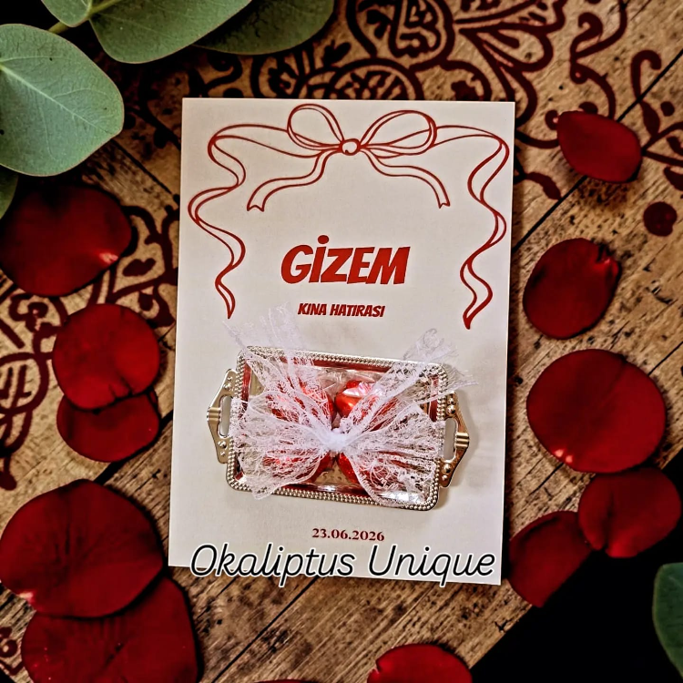 Kişiye Özel Tepsili Kına Gecesi Çikolata Hediyeliği